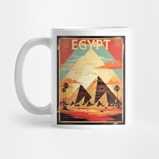 Egypt Pyramids of Giza Vintage Poster Travel Tourism Mug